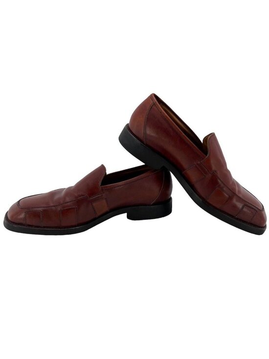 Michael Toschi Mens 11 M Loafer Slip On Brown Kidskin Italy